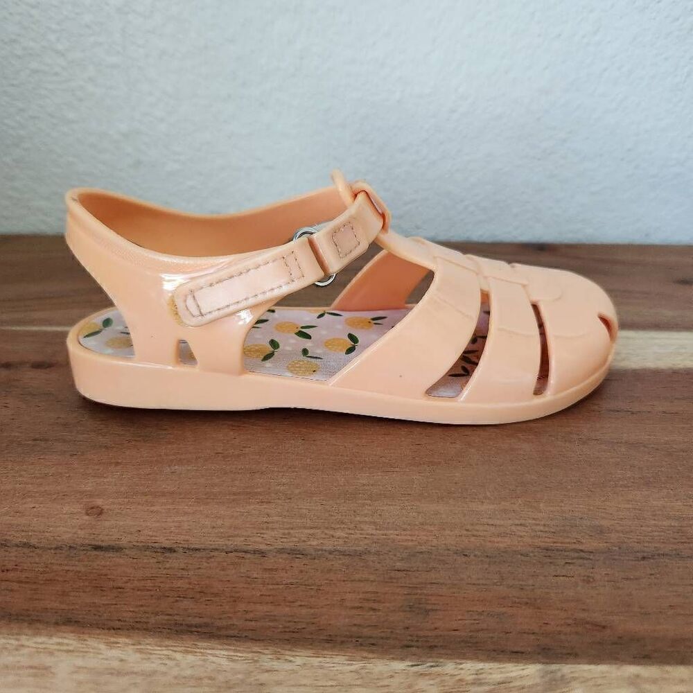 Wonder nation girls size 11 peach sherbert fisherman jelly sandals closed toe
